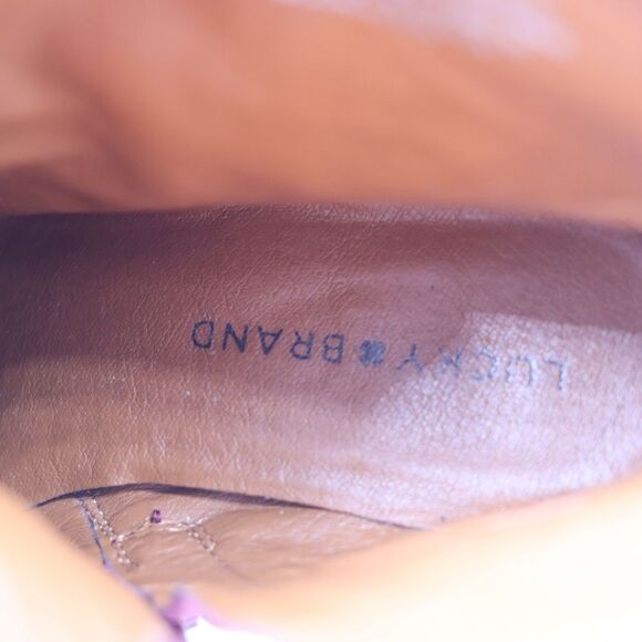 Lucky Brand Red Suede Ankle Booties 7.5 Boho Western Fall Western Winter Look - Picture 13 of 13